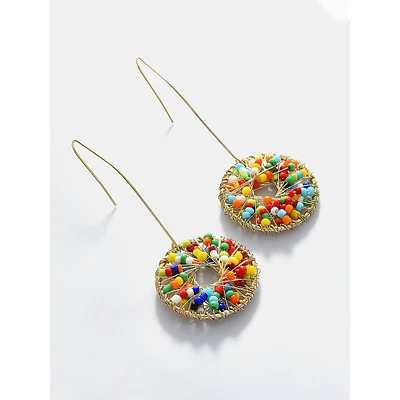 Silver Plated Beaded Drop Earring