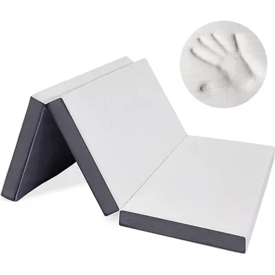 4 Memory Foam Mattress, Portable Bi-Layered Trifold Mattress