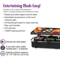Pg1645 Rectangle Party Grill And Raclette 8 Persons