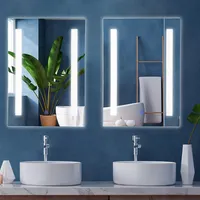 Bathroom Led Mirror Wall-mounted 3-color Dimmable Touch Button 27.5” X 20”
