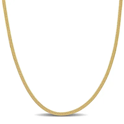 2mm Herringbone Chain Necklace In 10k Yellow Gold