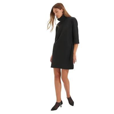 Women Basic Mini Shift Relaxed Fit Knitted Dress
