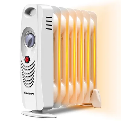 700 W Portable Mini Electric Oil Filled Radiator Heater 7-fin Thermostat Home