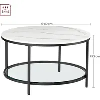 Faux Marble White And Black Coffee Table