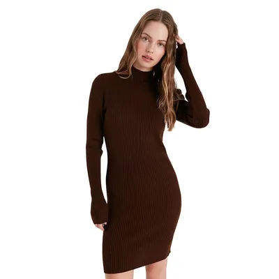 Woman Mini Bodycone Slim Fit Knitwear Dresses