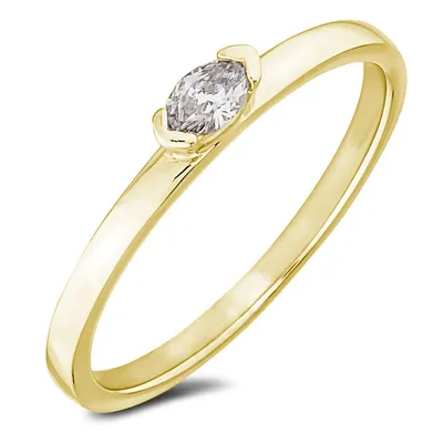 10k Yellow Gold 0.15 Ct Canadian Diamond Petite Stackable Ring