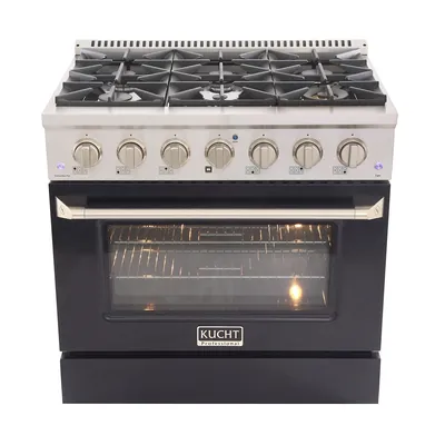 Kucht Professional 36 In. 5.2 Cu. Ft. Propane Gas Range With Convection Oven And White Door