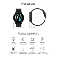 Smart Watch 1.3 Inch Full Touch Screen Bluetooth 5.0 With Heart Rate, Blood Pressure, Spo2 Monitor, Long Standby, Message, Reminder - F12