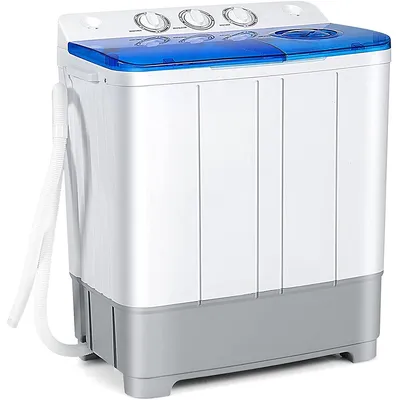 Portable Twin Tub Washing Machine Washer(13.2lbs) & Spinner (8.8lbs) Greyblue