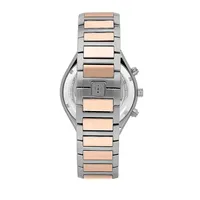 Stile 45mm Quartz Stainless Steel Watch In Silver/silver W/rose Gold