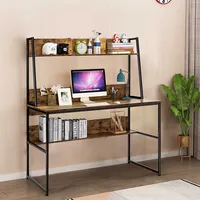 47'' Computer Desk W/ 3 Storage Cubes & Open Bookcase Home Office