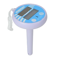 5.5" White And Blue Hydrotools Solar Powered Floating Digital Thermometer For Swimming Pools Or Spas