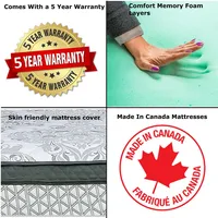 Hamilton - Made Canada 5-zone Pocket Coil Euro Pillow Top Mattress (King Size)