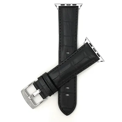 Alligator Style Leather Watch Band For Apple Strap Series 9/8/7/6/5/4/3/2