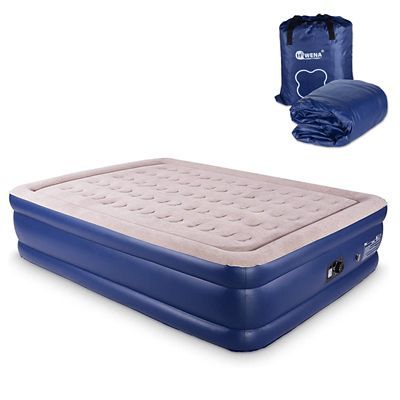 Air Mattress With Built-in Pump, Inflatable Blow Up Bed Elevated Raised A Carrying Bag