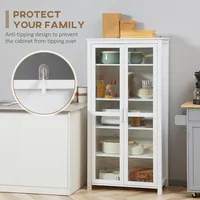 Kitchen Cupboard, 5-tier Storage Cabinet Adjustable Shelves