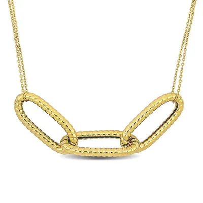 Intertwined Link Necklace In 14k Yellow Gold - 16 In.