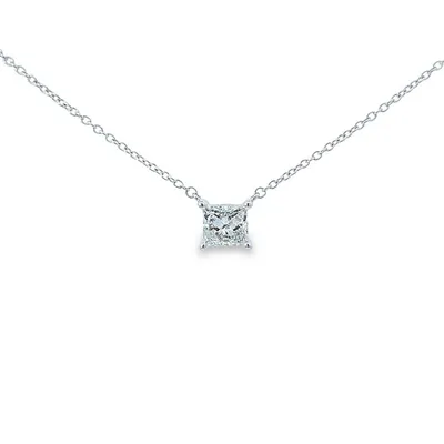 14k White Gold Ct Canadian Diamond Solitaire Necklace