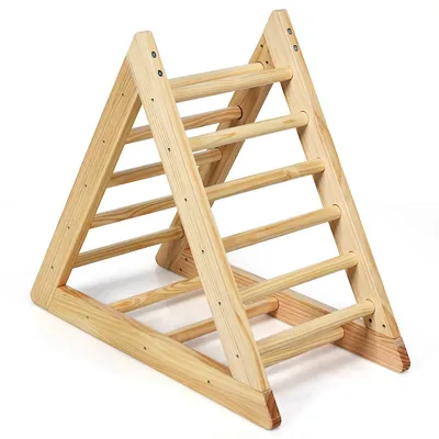 Wooden Climbing Pikler Triangle With Climbing Ladder For Toddler Step Training