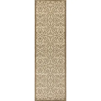 Madrid Vintage Filigree Textured Weave Indoor/outdoor Runner Rug