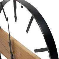 Rustic Metal Frame Wall Clock -15.75" - Black