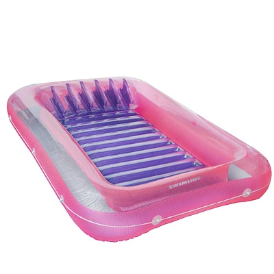 Inflatable Tub Pool Swimming Pool Raft Lounger - 71" - Pink And Purple