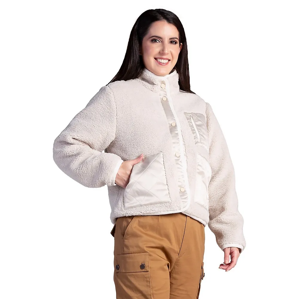 Cozy Sherpa Zip Pocket Jacket for Girls