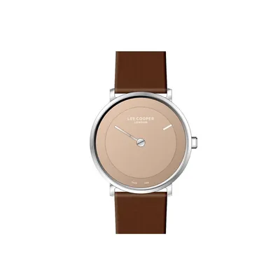 Men's Lc07088.374 2 Hand Silver Watch With A Brown Leather Strap And A Brown Dial