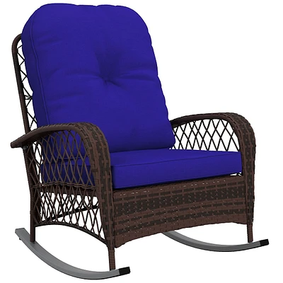Rattan Rocking Chair Wicker Patio Rocker Chair With Cushion