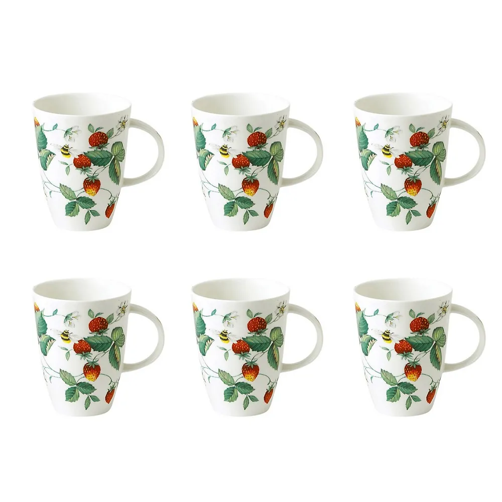 Alpine Strawberry Set Of 6 Louise Mugs