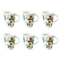 Alpine Strawberry Set Of 6 Louise Mugs