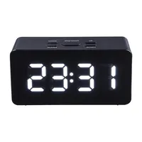 Creative Digital Mirror Alarm Clocks Support Usb Charger And Batteries Power Supply