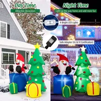 7 Ft Inflatable Christmas Lighted Santa Claus & Christmas Tree With Gift Boxes