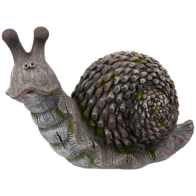 Slowpoke Snail Outdoor Garden Statue - 15"