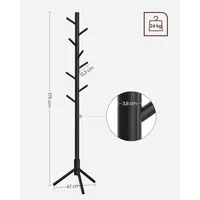 Adjustable Free-standing Coat Rack With 8 Hooks & 3 Height Options