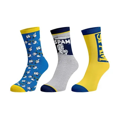 Spam Logo Cartoon Retro Can 3 Pack Crew Socks