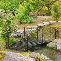 6ft Garden Bridge With Safety Rails Decorative Pond Bridge