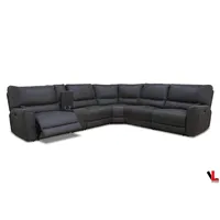 Atlas Corner Sectional Sofa With Console And Power Recliners In Kori Piompo Fabric