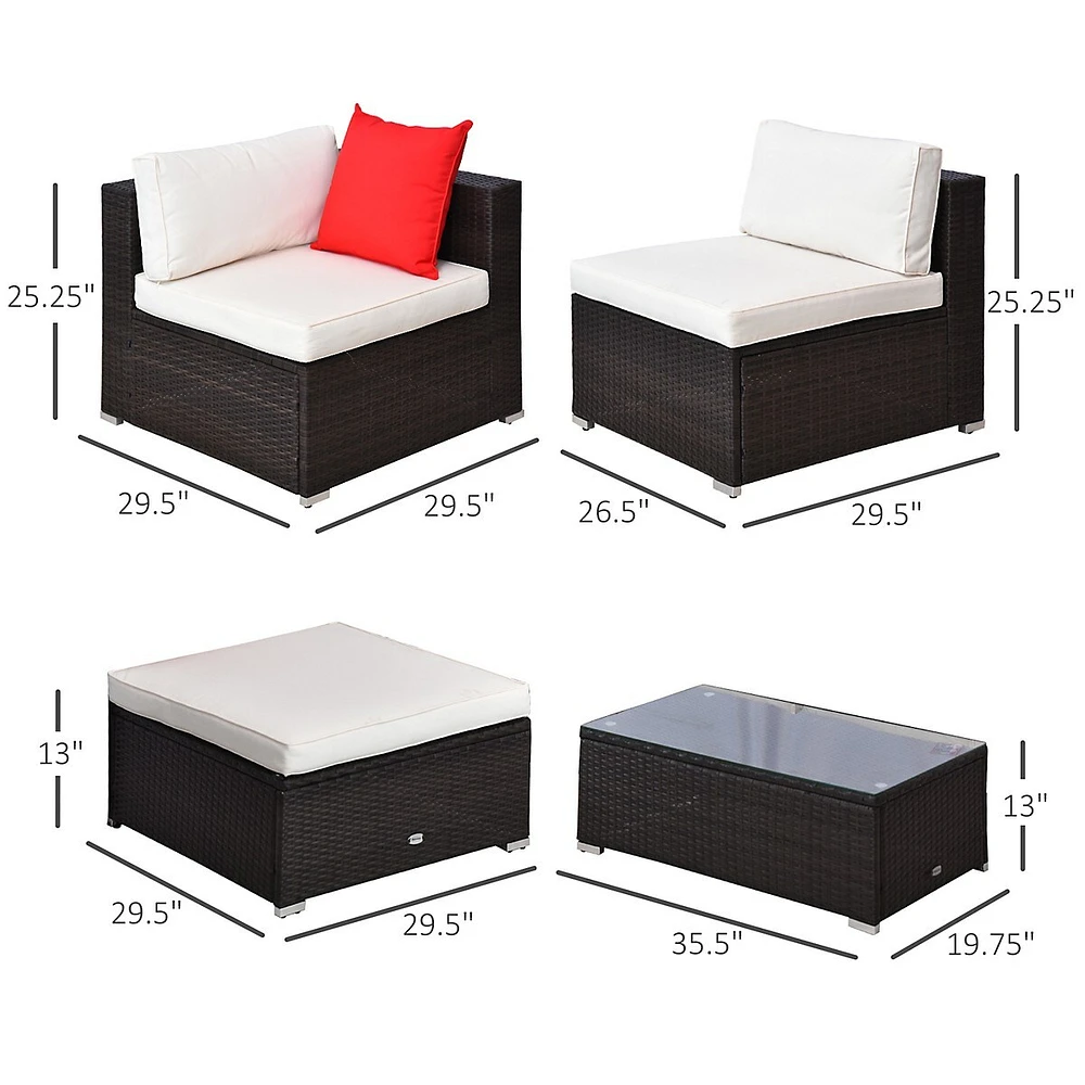 5pc Wicker Sofa Set Patio Furniture