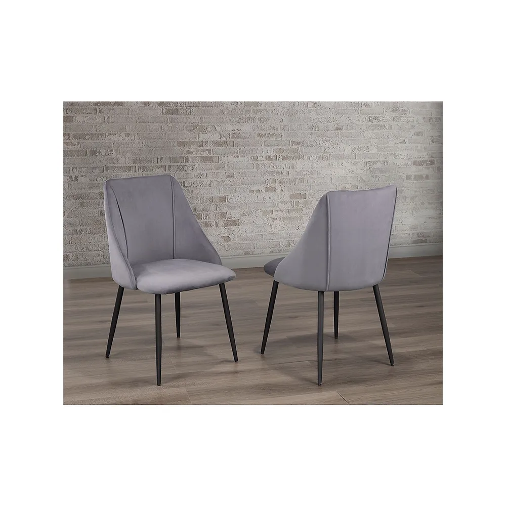 Grey Velvet Chairs (2 Chairs)