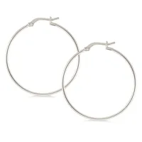 Silver Plated On Bronze 40mm Hoop