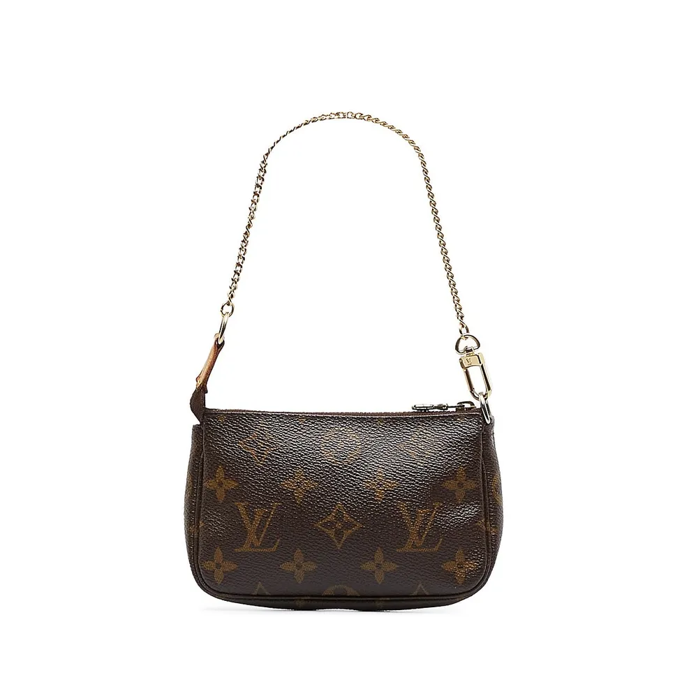 Louis Vuitton Brown Monogram Mini Lin Pochette Accessoires with