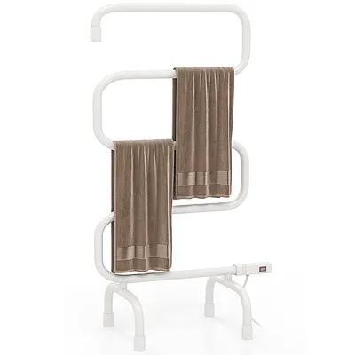 100w Electric Towel Warmer Drying Rack Freestanding And Wall Mount White
