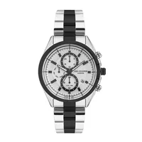 Men's Lc07399.330 Chronograph Silver Watch With A Two Tone Metal Band And A White Dial