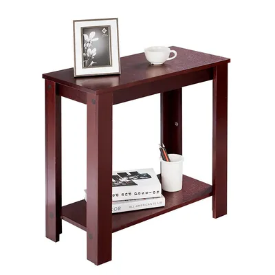 Costway Chair Side Table Coffee Sofa Wooden End Shelf Living Room Furniture Espresso