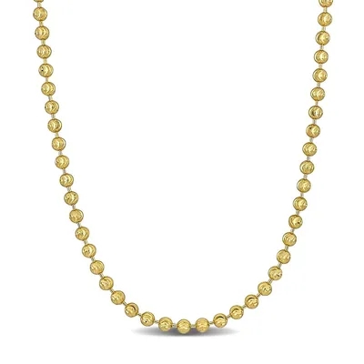 3mm Diamond Cut Ball Chain Necklace In 10k Yellow Gold