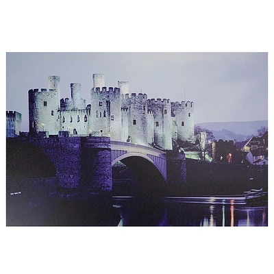 Led Lighted Conwy Castle In Wales Scene Canvas Wall Art 15.75" X 23.5"