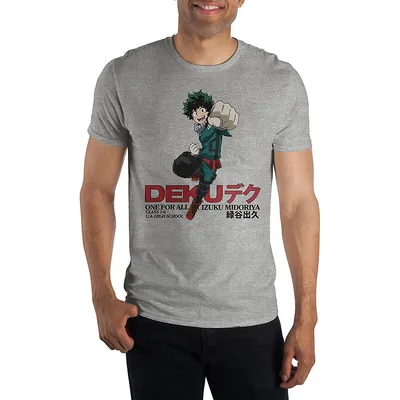 My Hero Academia Deku Kanji Grey T-shirt