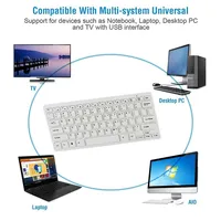 Wireless Keyboard and Mouse Combo 2.4GHz Ultra Thin Silent Wireless Mouse White