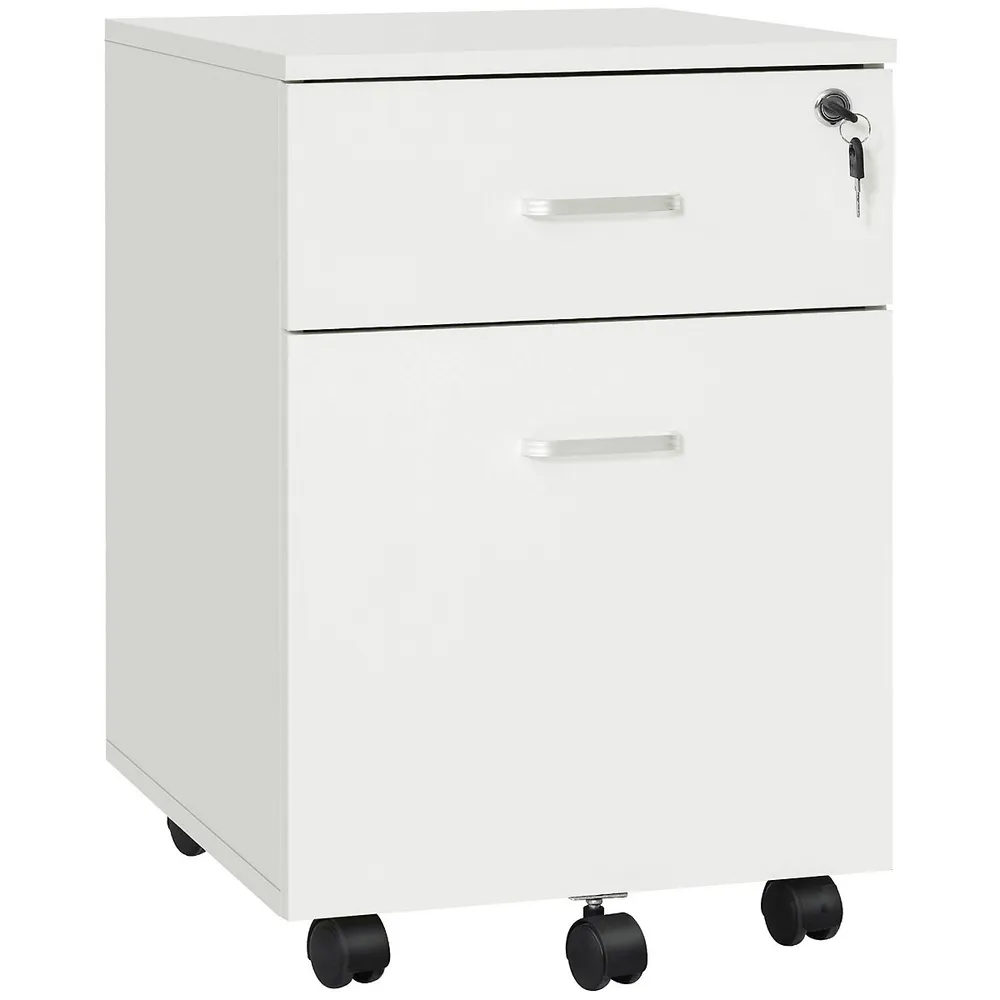 Locking Rolling File Cabinet With 2 Drawers
